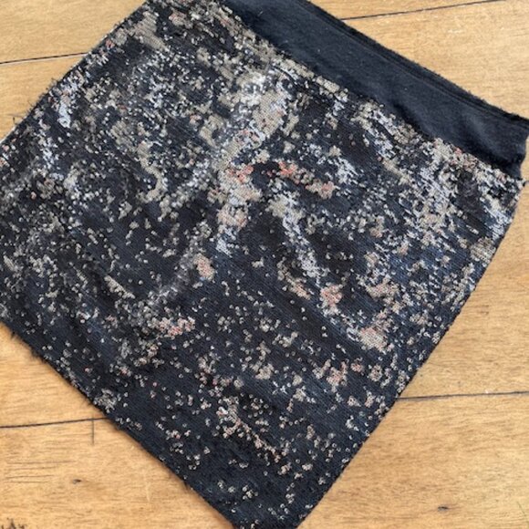 Zara Vintage Sequin Skirt Party/Cocktail Black/Silver Sequins, Size S - Picture 3 of 7
